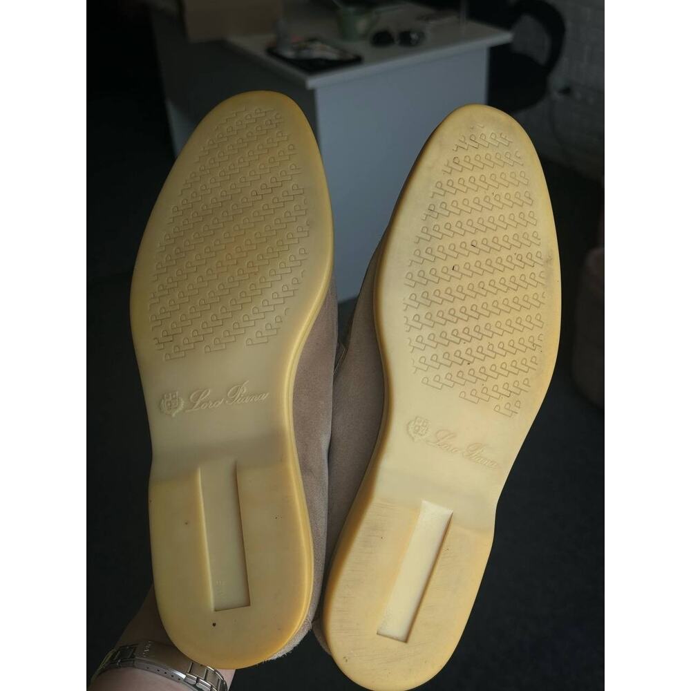 Loro Piana Summer Charms Walk Beige Suede Loafers Sz. 40 - Picture 9 of 11